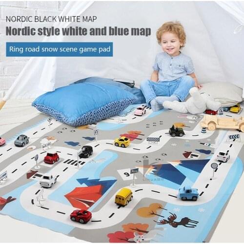 Baby Play Mat Kid City Road Buildings Mat Parking Map Game Pad Scene Traffic Map Toy Car Playing traffic Map Infant Crawling Mat
