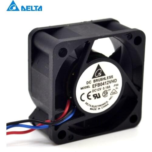 For Delta EFB0412VHD -R00 / FOO 12v 0.18a Double-ball 2 and 3wire 4020 40mm cooling fan