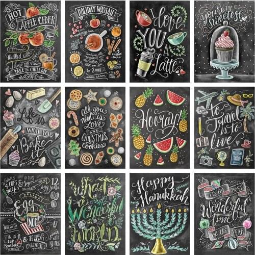 Evershine Full Square Diamond Painting Blackboard 5D DIY Embroidery Cross Stitch Picture Of Rhinestones Home Decoration Art