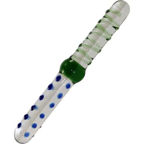 Double Head Pyrex Crystal Dildo Glass Dildos Crystal Penis Female Masturbation Anal Toys Adult Crystal Female Sex Erotic Product