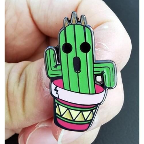 Classic Cartoon Game Final Fantasy Cactus Enamel Brooch Pin Backpack Hat Bag Lapel Pins Badges Fashion Jewelry Accessories