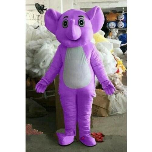 Purple Elephant Mascot Costume Cosplay Party Game Dress Outfit Halloween Adult Event Apparel Cartoon Character Birthday Clothes