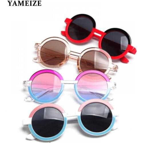 YAMEIZE Fashion Retro Round Kids Sunglasses Boys Girls Sun Glasses Vintage Chirldren Sunglasses Colorful Eyewear UV400 lens