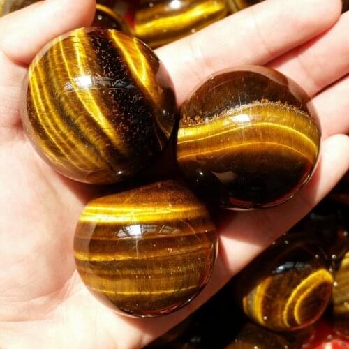 80g Quartz Sphere Natural Yellow Tigers Eye Quartz Crystal Ball Healing