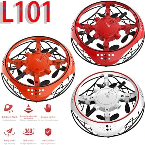 L101 Mini Drone Anti-collision UFO RC Quadcopter Drone Hand Controlled Flying Helicopter LED Induction Flying Aircraft RC Toys