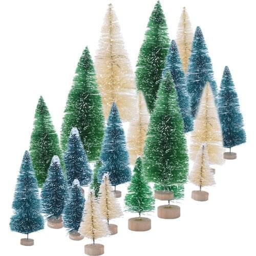5 pieces 5 Size Artificial Decorated Mini Christmas Tree Christams Decoration Tree Xmas Mini fake Tree New Year Navidad Decor