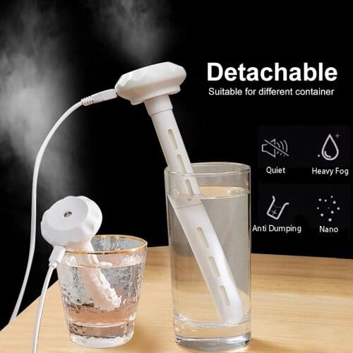 Mini Humidifier Stick Includes Short Long Cotton Core USB Powered for Travel Bedroom Office Quiet Compact for Personal Use