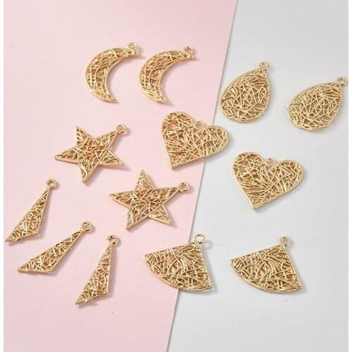 Min order 20pcs/lot hearts/moon/stars/sector shape alloy/copper floating lock charms diy jewelry earrings/bracelet/key accessory