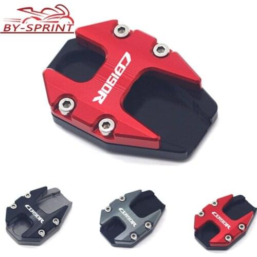 Motorcycle CNC Aluminum Kickstand Side Stand Enlarge Extension Frame Pad For Honda CB190R CB190X CBF1900R CBF190X 2016-2020