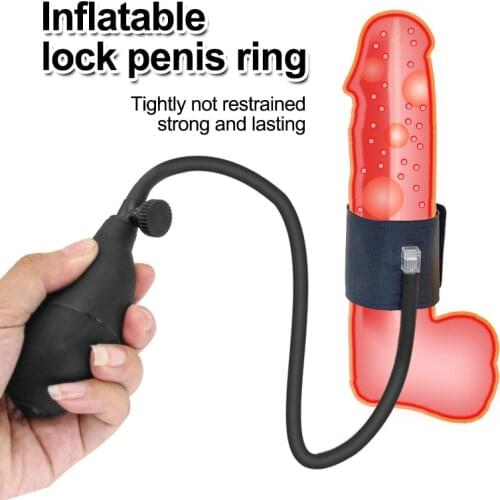 Inflatable Penis Expansion Cock Ring Lock Fine Delay Ring Help Erection Inflatable Penis Sleeve Adult Sex Toys For Man