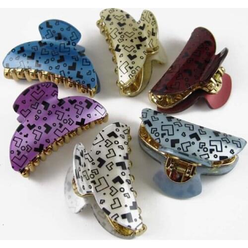 New 12 PCS/sets Fashion Hair Clips Accessories Acrylic Grand Hair Jaw Claw Gift Sweet Hair Claw Clips for women & Girls