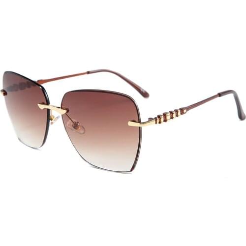 Vintage Rimless Square Sunglasses Women Oversize Metal Frame Eyeglasses for Men Outdoor Club Shades Oculos Gafas 50204DF