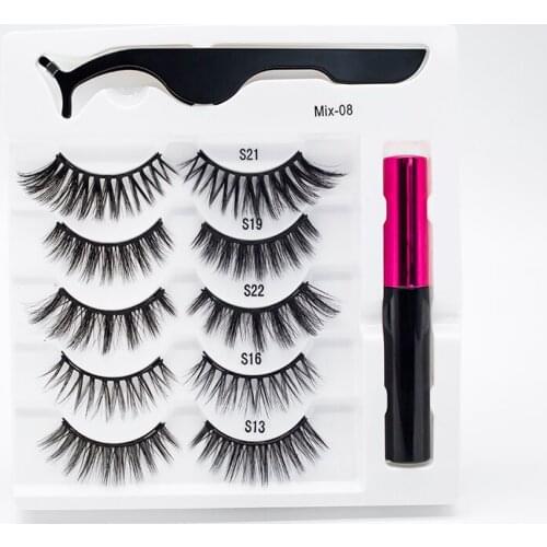 Wholesale 5 Magnet False Eyelashes 10 Sets 50 Pairs Magnetic Lash Cosmetic Eye Makeup Kit