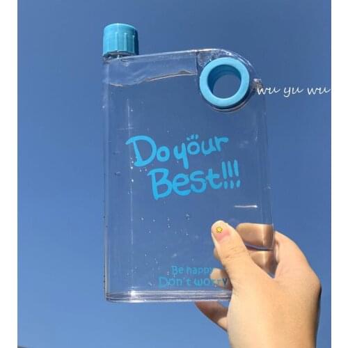 A5 Flat Water Plastic Mens Paper Water Bottle Female Personality Creative Sports Bottle Square Simple Portable Fitness Cup