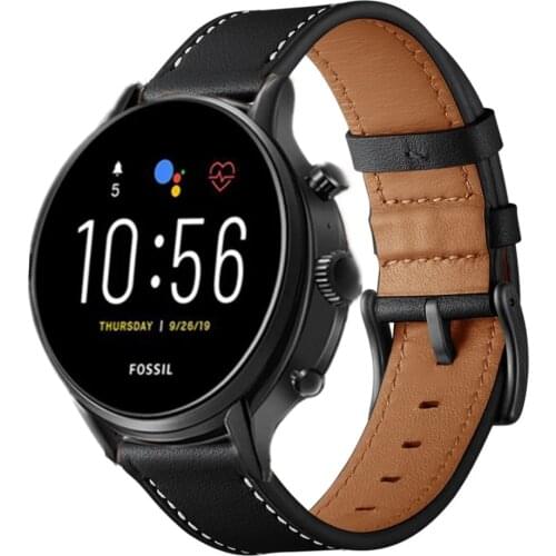 22mm Genuine Leather Strap For Fossil Gen 5 Carlyle HR Julianna HR Smart Watchband For Fossil Sport 43mm / Explorist HR Gen4 New