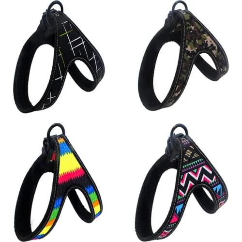 No-Pull Reflective Pet Cat Vest Harness Collar Small Medium Large Cat Printed Harnesses Kitten Outdoor Travel Training Walking