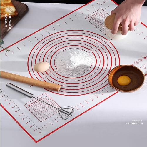 Silicone Baking Mat With Scale Rolling Dough Pad Kneading Dough Mat Non Stick Pastry Oven Liner Bakeware Flour Rolling Scale Mat