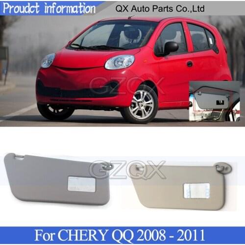 CAPQX Sun Shield Overhead Console Interior Sunvisor With Mirror For CHERY QQ 2008 2009 2010 2011 Front visor assembly