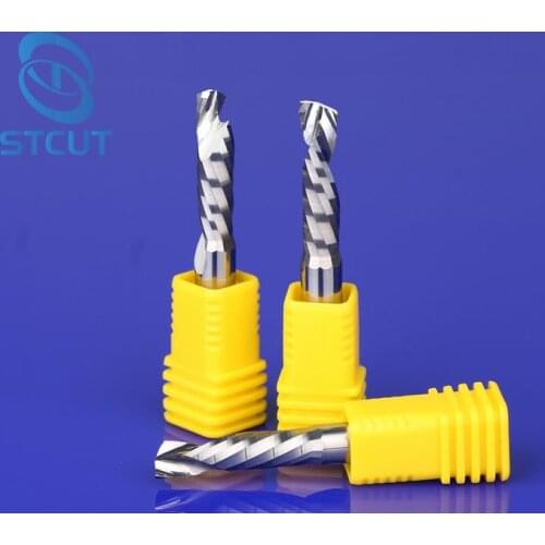 AAA Class UP &DOWN Cut single one 1 Flute Spiral Carbide Mill Tool Cutters for CNC Router, Compression Wood End Mill Cutter Bits
