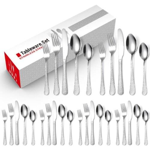 30pcs Table Cutlery Silver Gold Dinnerware Set Cutlery Set Stainless Steel Coffee Spoons Knife Fork Cutlery Set Tableware Set