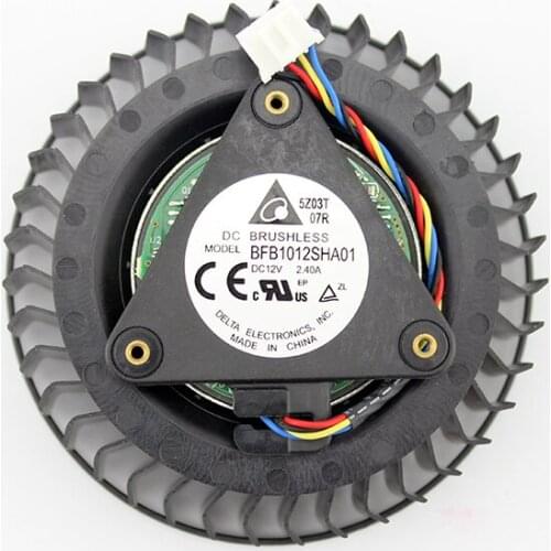 For DELTA BFB1012SHA01 DC 12V 2.4A Reference R9 390x turbo cooling fan