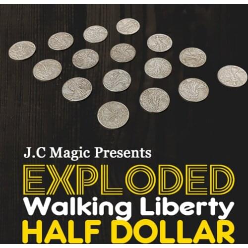 Exploded Walking Liberty Half Dollar by J.C Magic Coin Bomber Magic Tricks Stage Close Up Gimmick Props Coin Appearing Magia Fun