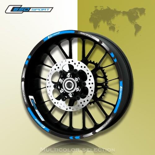 High quality Motorcycle Wheel Sticker 7 Style 15inch Tire Rim Stickers wheel Reflective waterproof Sticker For BMW C650 Sport
