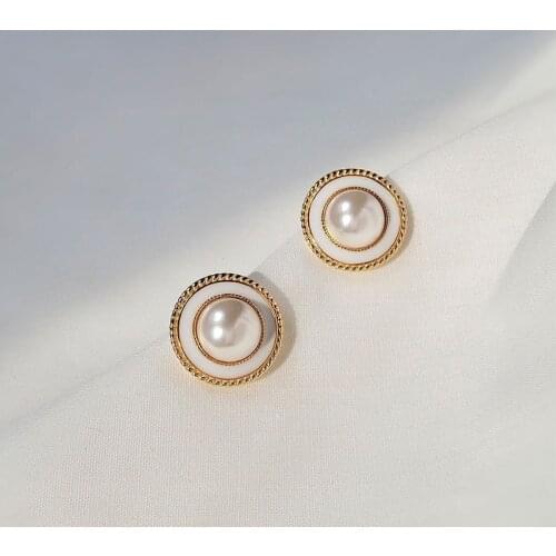 Real 925 Sterling Silver Big Round Stud Earrings for Women Girls Luxury Crystal Double Circle sterling-silver-jewelry brincos