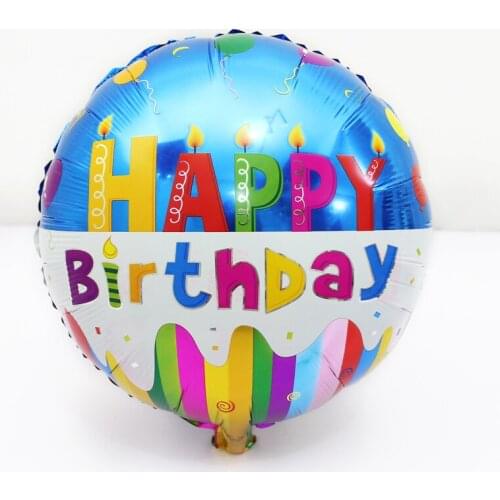 1 Pcs 18 inch aluminum heart air balloon children birthday party supplies decoration Happy birthday cartoon helium balloons