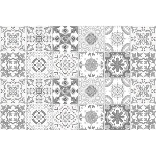 24pcs Mandala Backsplash Tile Stickers Peel Stick Wall Sticky Waterproof Removable Tile Decals DIY Stair Sticker for Decor