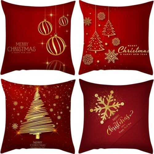 Velvet Christmas PillowCase Throw Pillow cases 2021 Xmas Year New Cushion Cover Christmas Decorations for Home 45x45cm