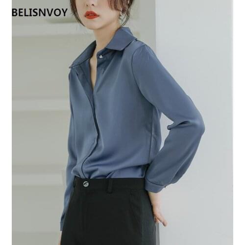Женские голубые рубашки BELISNVOY China At AliExpress
