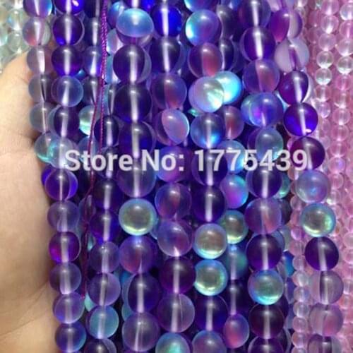 Free Shipping 6 8 10 12mm Discolor Purple Rock Crystal Quartz Round Loose moon Beads Strand 15" DIY Creative Jewellery Making