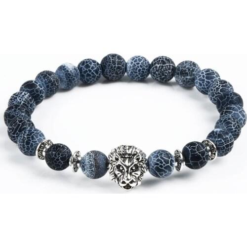 Owl Buddha Beads Bracelets Natural Weathered Stone Tiger Eye Black Agate Elastic Rope Energy Healing For Women Men