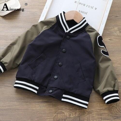 Children Patchwork Top Outerwear Long Sleeve Jacket Boys Fashion Stripes Outerwear Kids Clothing 2021 Single-breasted Coats
