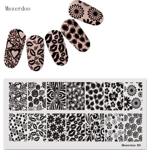 DIY Image Plates Nail Art Stamping Plate Lip Seal Kiss Heart Design Nail Templates Manicure Polish Stamp Tools MezerdooB5