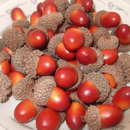 Simulation Oak Nut Artificial Fruit Vegetables Foam Fake Mini Acorn Oak Nut Ornament Christmas Decor Party Decoration 10Pcs
