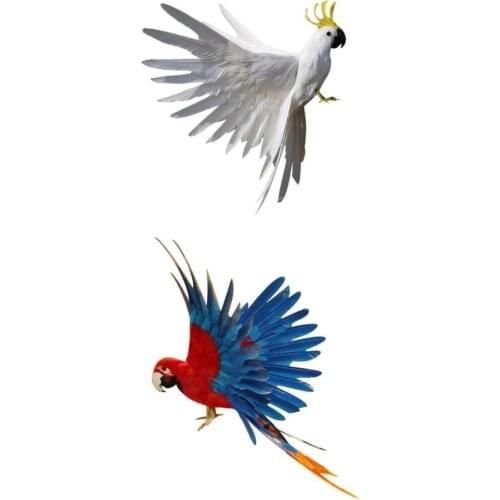 2pcs Artificial Bird Feather Realistic Garden Home Decor Tree Ornament