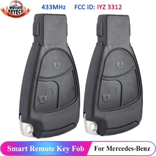 KEYECU Smart Remote Control Car Key Fob 2 / 3 Button 433MHz for Mercedes Benz Class B C E S ML CLK CL CLS SLK FCC ID: IYZ 3312