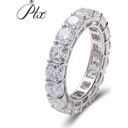 925 Sterling Silver Rings Full Turn Gemstone White Moissanite Diamond Top VVS1 China Jewelry Wholesale Supplier