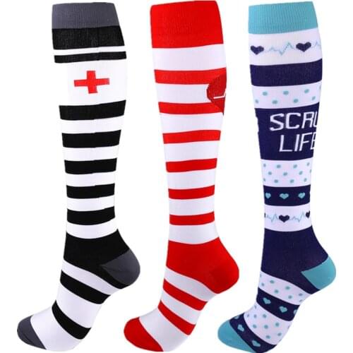 AM Unisex Compression Socks Medical Anti Fatigue Pain Relief Knee Stockings 20-30 MmHg Outdoor Running Pregnant Cycling Socks
