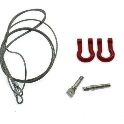 1Set RCAWD Metal U Shape Trailer Hook With Steel Wire Rope For Rc Hobby Car Crawler Scale Parts FZ0018 U Shape Trailer