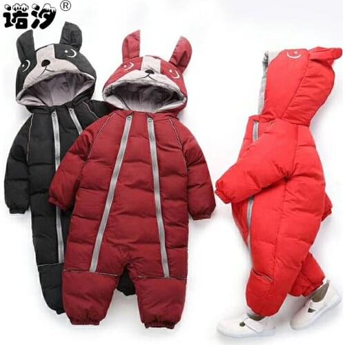 New born baby cute hooded rompers baby boy clothes winter girls Jumpsuit Infant Costume Baby Outfit child cotton coat boys pants