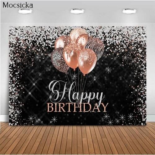 Mocsicka Birthday Party Photo Background Balloon Starlight Decoration Style Child Portrait Wallpaper Photography Prop Studio