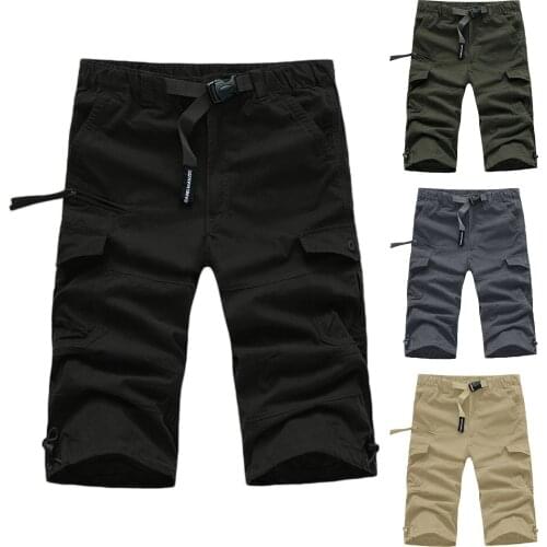 2021 Mens Summer Casual Pants Fashion And Leisure Pants With Multi-pocket Solid Color Overalls High Quality Cotton Daily Shorts