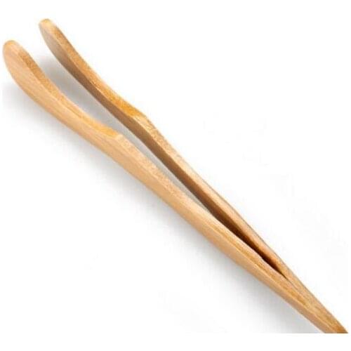 New 200pcs/lot Wooden Tea Tweezer Bacon Tea Clip Tongs Bamboo Kitchen Salad Food Toast 18cm