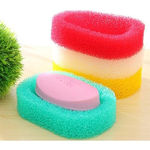 2020 HOT NEW Candy Color Sponge Soap Dish Plate Bathroom Kit Soap Holder