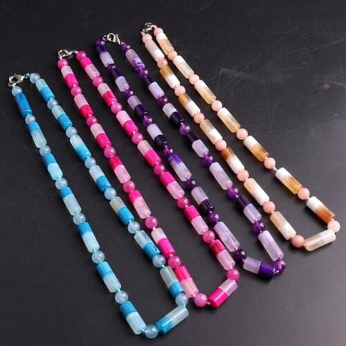 Wholesale 3pcs Hand Knotter String stone necklace pink quartz Natural Stone Beads Energy Women Necklace Women jewelry collar