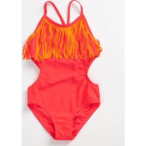 2020 New Girls Swimwear One Piece Tassel Style Children Swimwear 3-13Years Girls Bathing Suit One-Piece Swimsuit