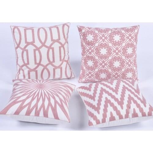 Lumbar Pillow Cushion Case Cover Decorative Throw Pillow Pink Pattern Geometric Cushion Cover Office Chair Sofa Girls Bedroom